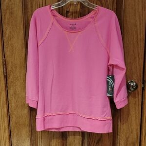 "Sugar Plum" Exertek Women's Top With Orange Striping NWT M